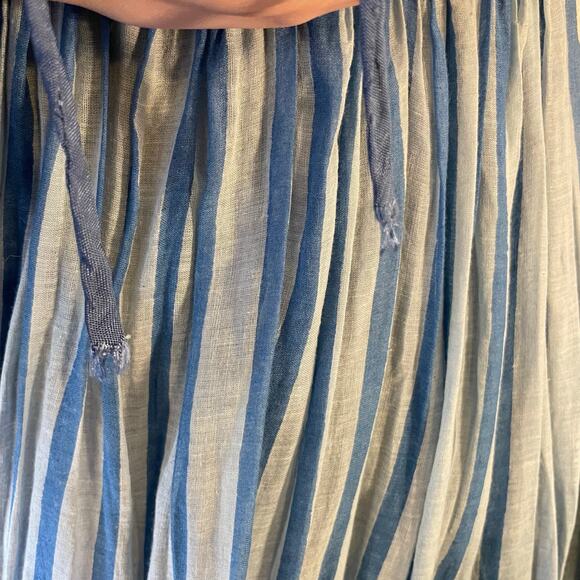 Rare 70s Cotton Gauze Made In India Floral Stripe Dress Sz S Please Read Descrip - Picture 6 of 16